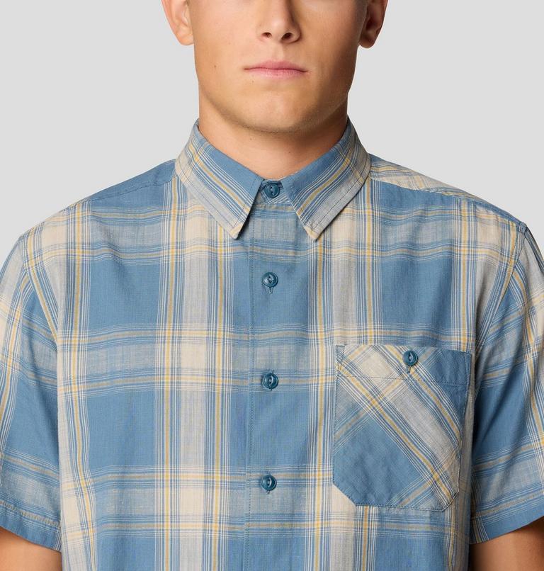 Men's Cottonwood Lite Short Sleeve Shirt, Color: Adriatic Blue Convoy Plaid, image 5