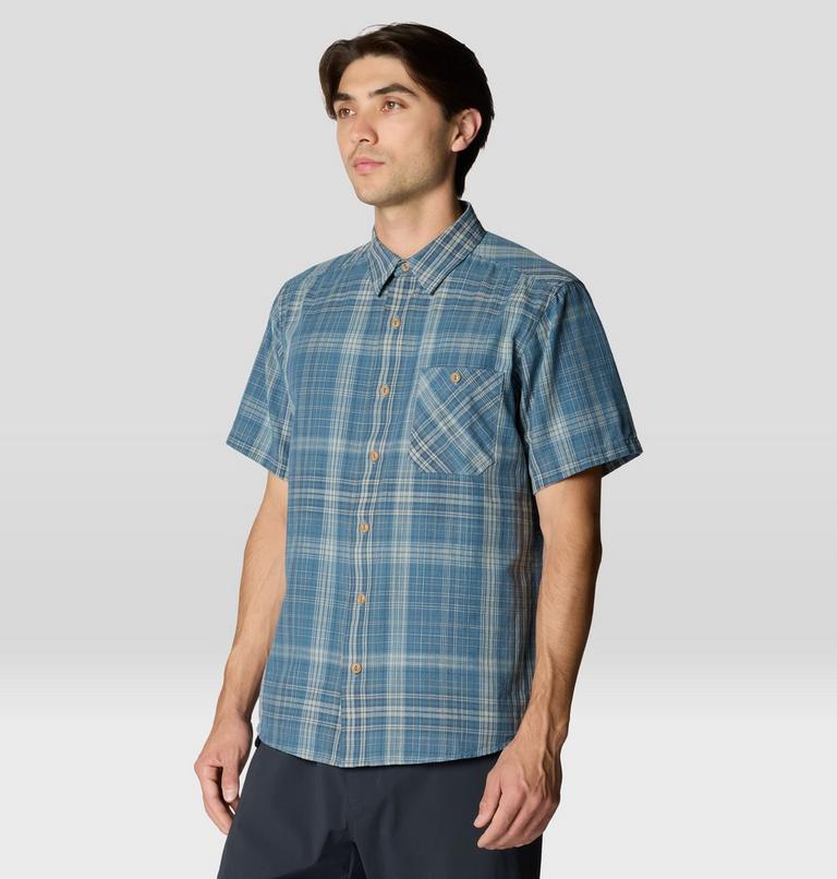 Men's Cottonwood Lite Short Sleeve Shirt, Color: Adriatic Blue Friction Plaid, image 4