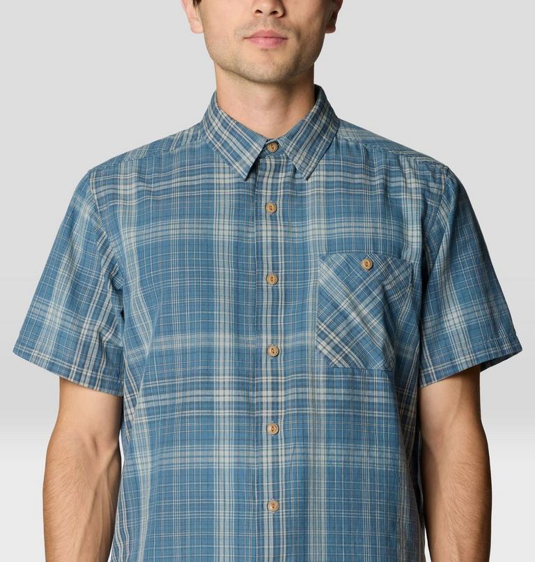 Men's Cottonwood Lite Short Sleeve Shirt, Color: Adriatic Blue Friction Plaid, image 5