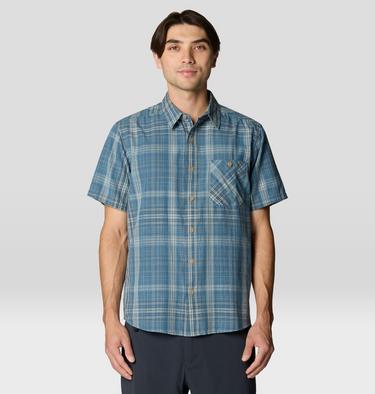 Men's Cottonwood Lite Short Sleeve Shirt, Color: Adriatic Blue Friction Plaid, image 5