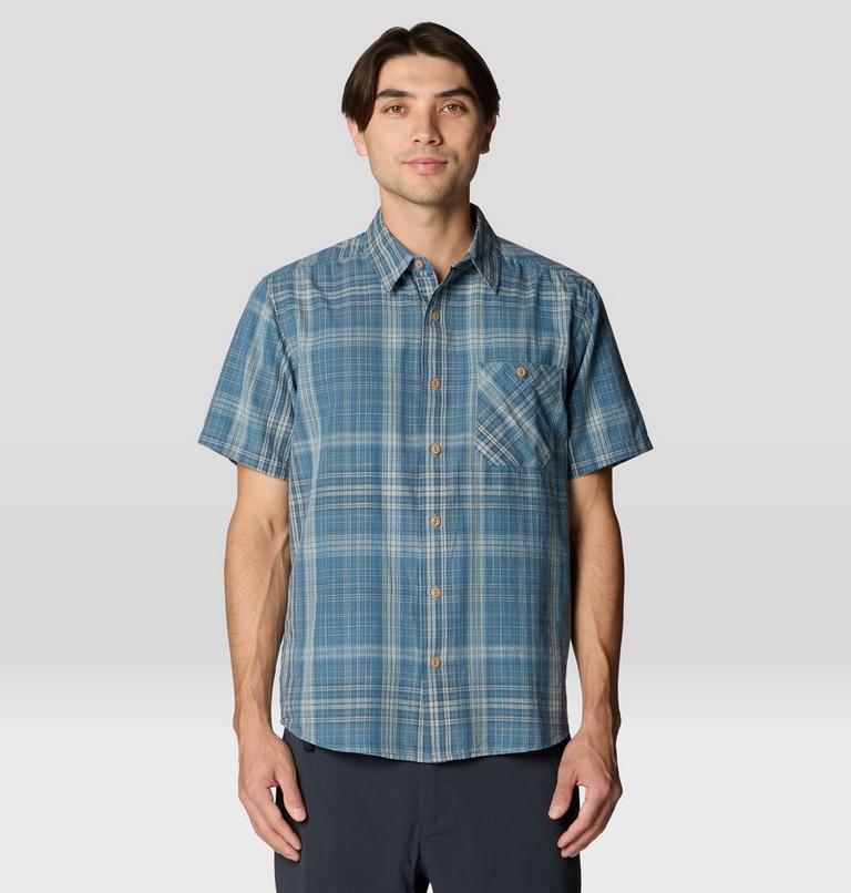 Men's Cottonwood Lite Short Sleeve Shirt, Color: Adriatic Blue Friction Plaid, image 1