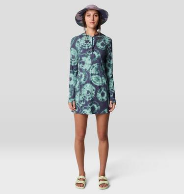 Women's Crater Lake Dress, Color: Lapis Dusk Spore Dye Print, image 6