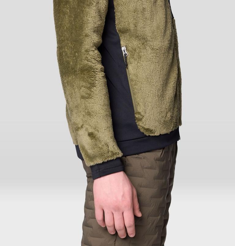Men's Polartec® High Loft Hooded Jacket, Color: Combat Green, Black, image 5