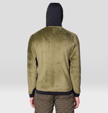 Men's Polartec® High Loft Hooded Jacket, Color: Combat Green, Black, image 6