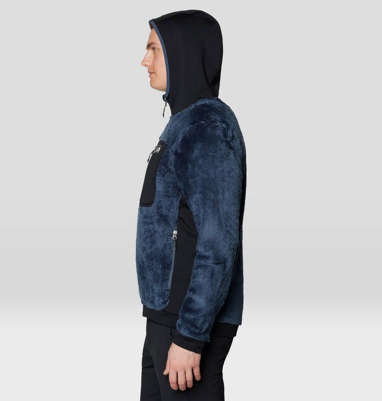 Men's Polartec® High Loft Hooded Jacket, Color: Moon Blue, Black, image 3