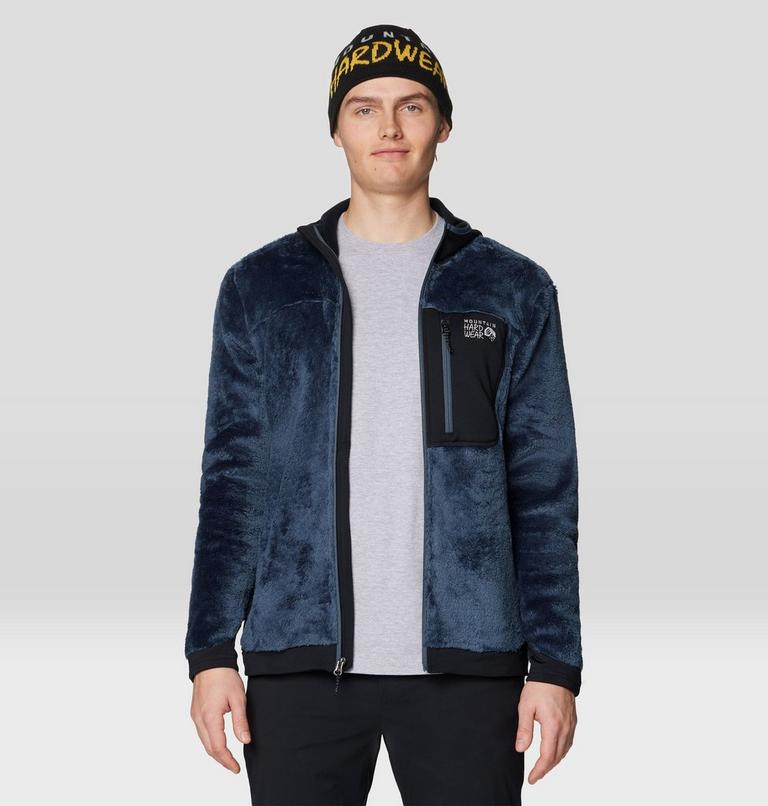 Men's Polartec® High Loft Hooded Jacket, Color: Moon Blue, Black, image 4