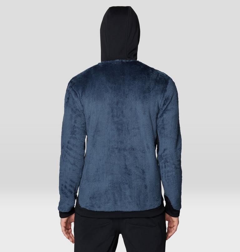 Men's Polartec® High Loft Hooded Jacket, Color: Moon Blue, Black, image 2