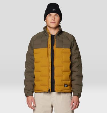 Men's Stretchdown Big Baffle Jacket, Color: Olive Gold, Ridgeline, image 4