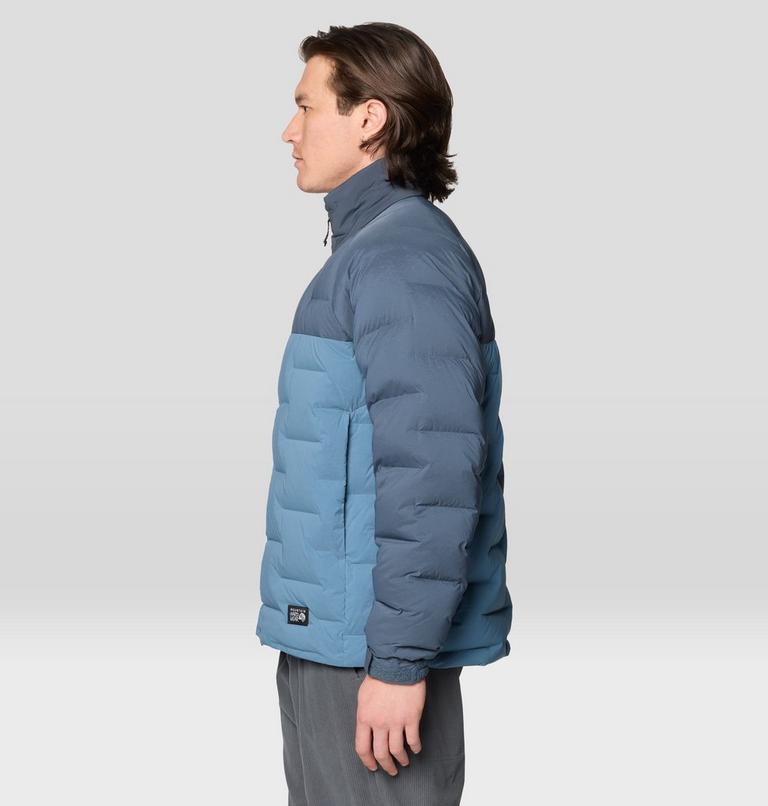 Men's Stretchdown Big Baffle Jacket, Color: Adriatic Blue, Moon Blue, image 3