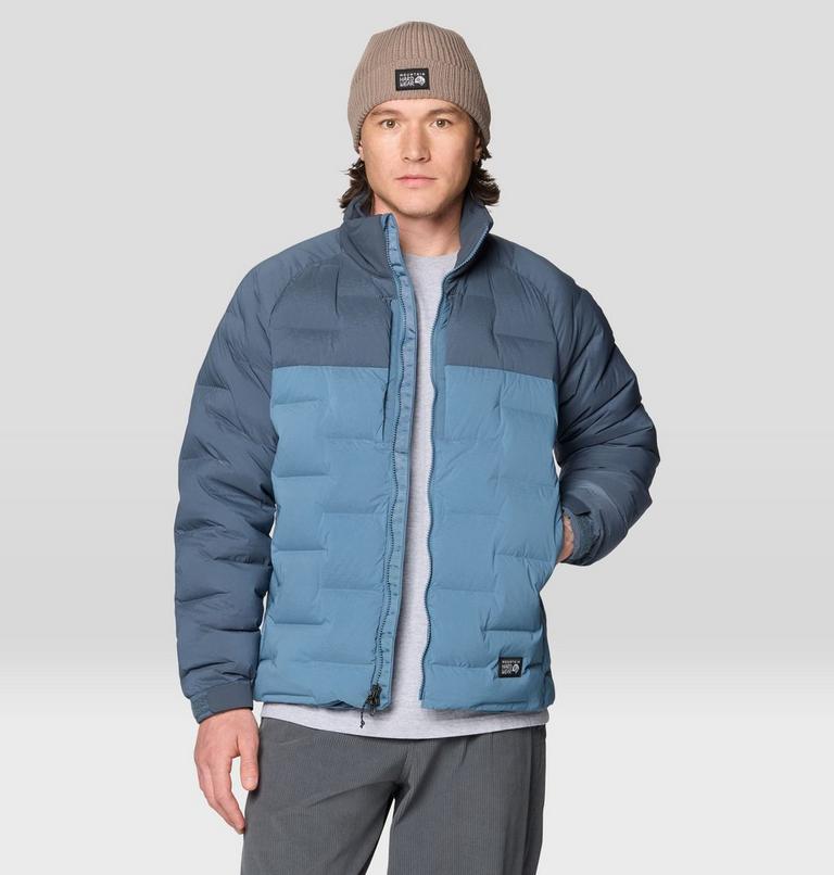 Men's Stretchdown Big Baffle Jacket, Color: Adriatic Blue, Moon Blue, image 4