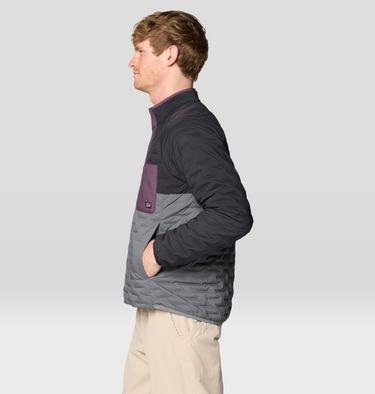 Men's Stretchdown Light Snap Neck, Color: Foil Grey, Black, Dusty Purple, image 4