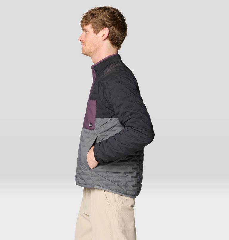 Men's Stretchdown Light Snap Neck, Color: Foil Grey, Black, Dusty Purple, image 4