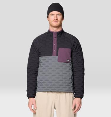 Men's Stretchdown Light Snap Neck, Color: Foil Grey, Black, Dusty Purple, image 1