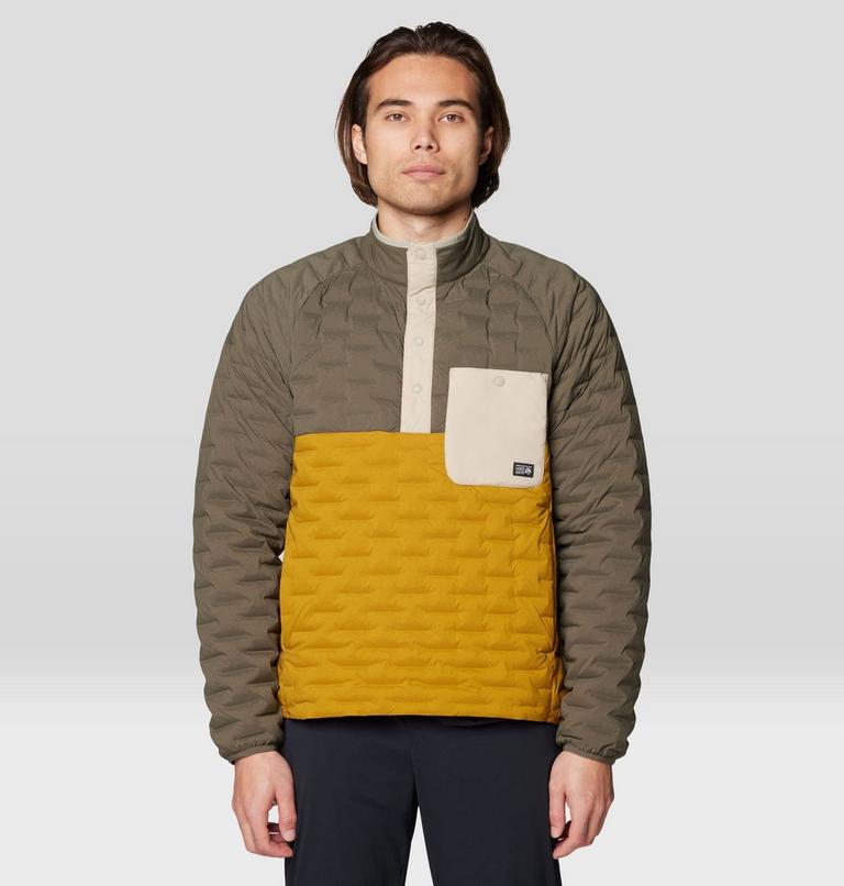 Men's Stretchdown Light Snap Neck, Color: Olive Gold, Ridgeline, Badlands, image 1