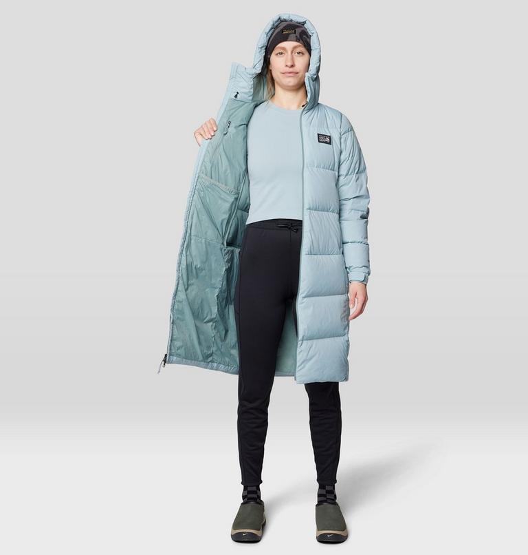 Women's Nevadan Down Long Parka, Color: Ice Shadow, image 6