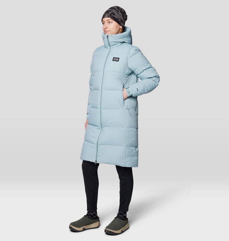 Women's Nevadan Down Long Parka, Color: Ice Shadow, image 2