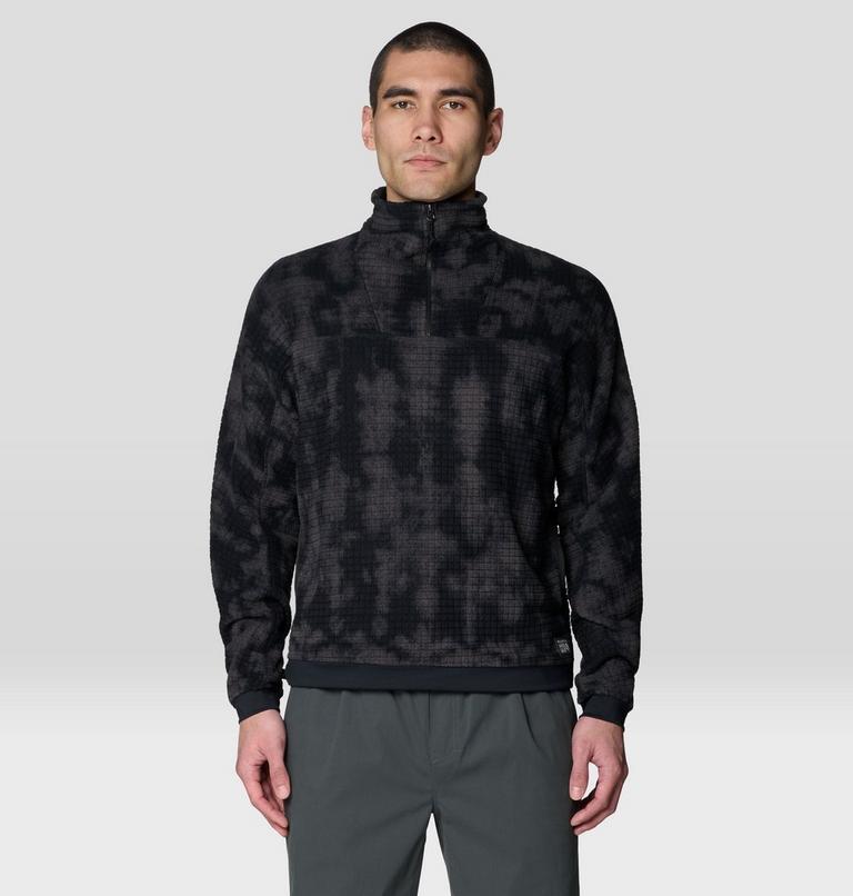 Men's Summit Grid Big Grid Half Zip, Color: Black Shadowdye Print, image 1