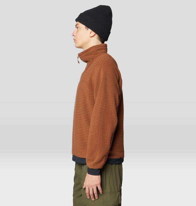 Men's Summit Grid Big Grid Half Zip, Color: Cocoa Brown, image 4