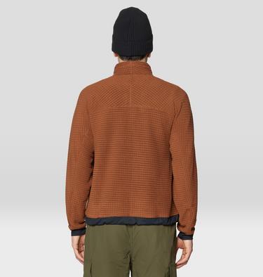 Men's Summit Grid Big Grid Half Zip, Color: Cocoa Brown, image 3