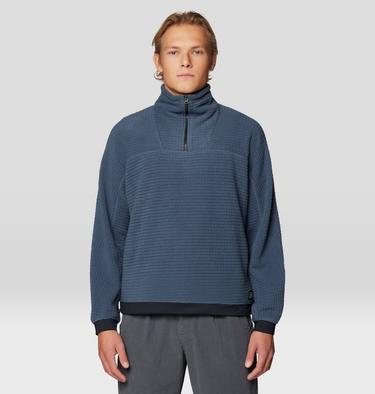 Men's Summit Grid Big Grid Half Zip, Color: Moon Blue, image 3