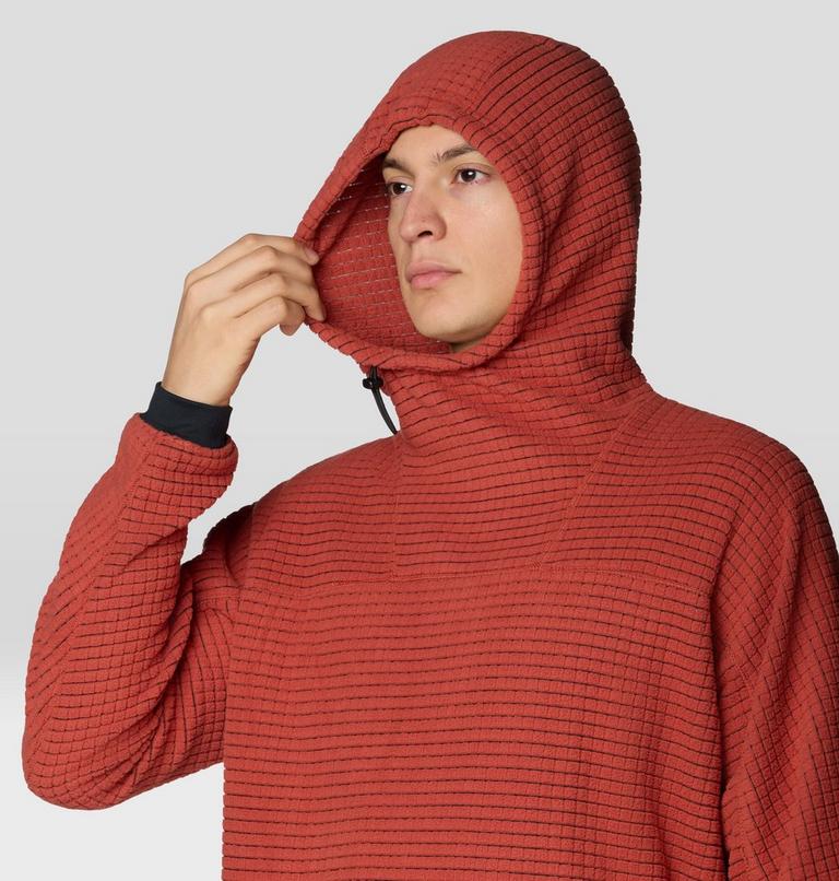 Men's Summit Grid Big Grid Hoody, Color: Mars Red, image 6
