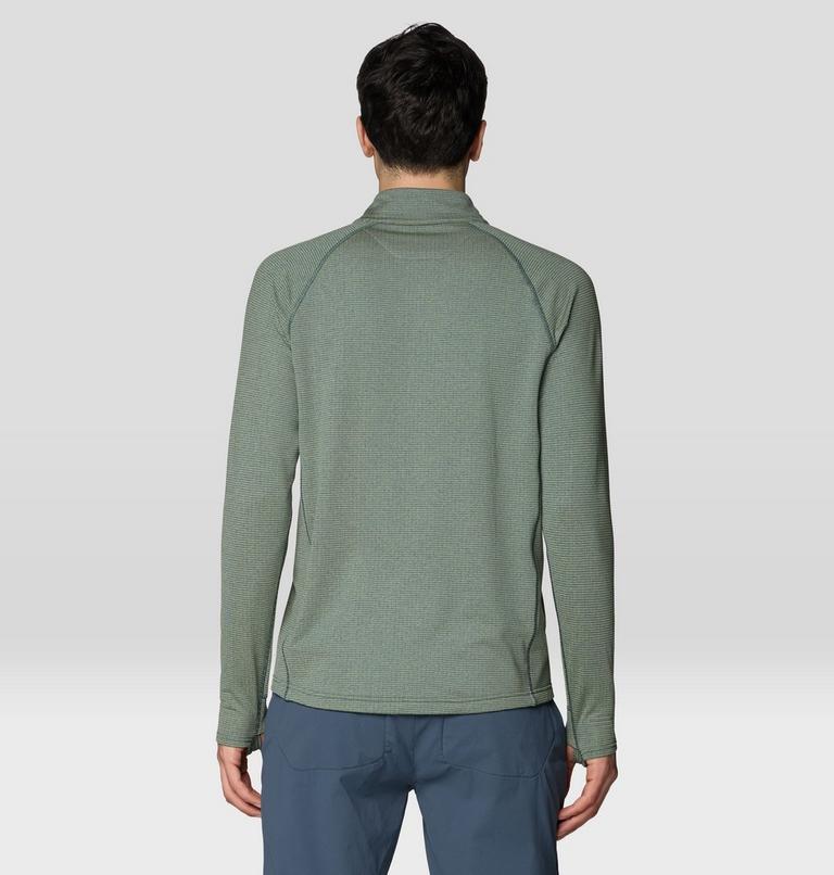 Men's Crater Lake Heavyweight Half Zip, Color: Forest Moss, Berry Blue, image 3