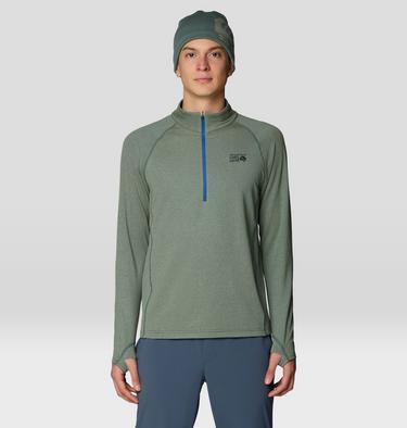 Men's Crater Lake Heavyweight Half Zip, Color: Forest Moss, Berry Blue, image 1