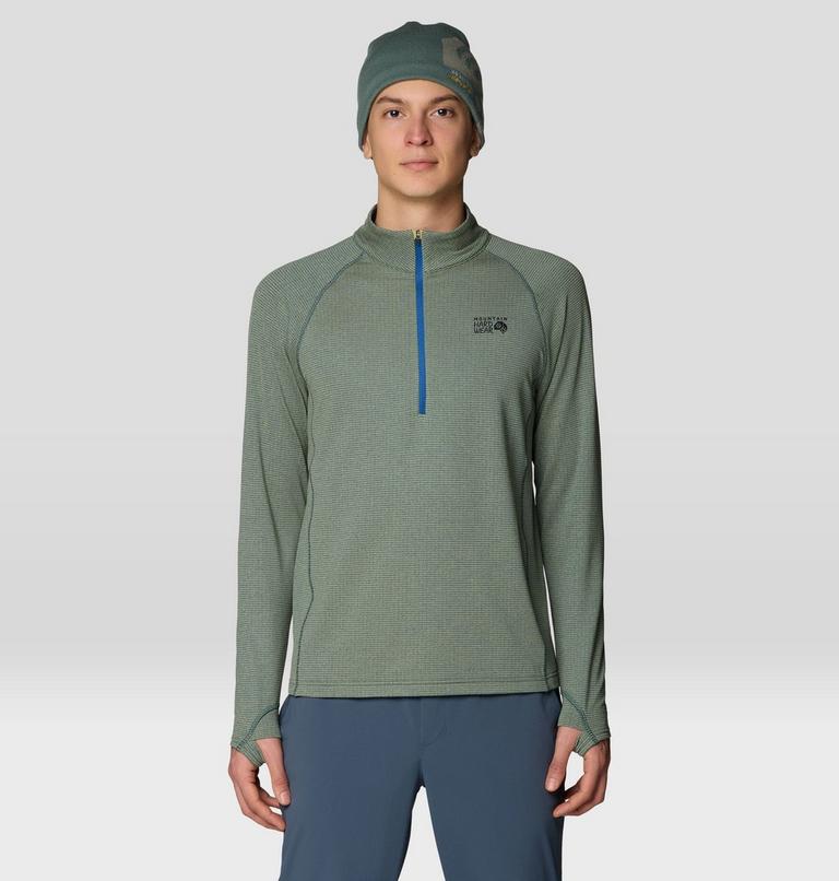 Men's Crater Lake Heavyweight Half Zip, Color: Forest Moss, Berry Blue, image 1