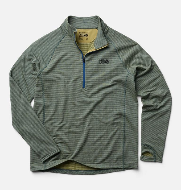 Men's Crater Lake Heavyweight Half Zip, Color: Forest Moss, Berry Blue, image 2