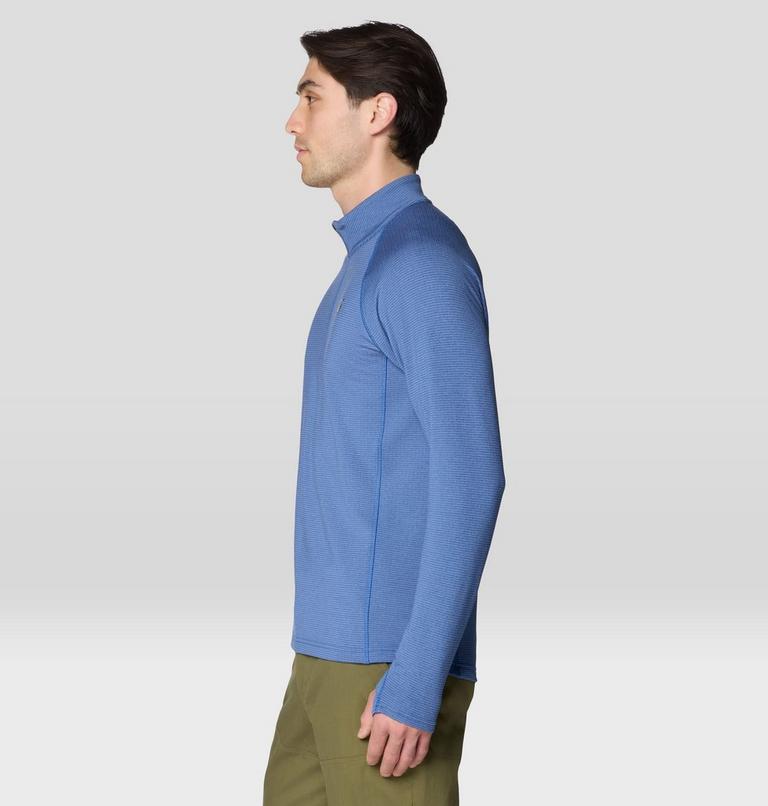 Men's Crater Lake Heavyweight Half Zip, Color: Berry Blue, Apex Blue, image 4