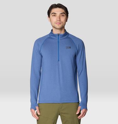Men's Crater Lake Heavyweight Half Zip, Color: Berry Blue, Apex Blue, image 5