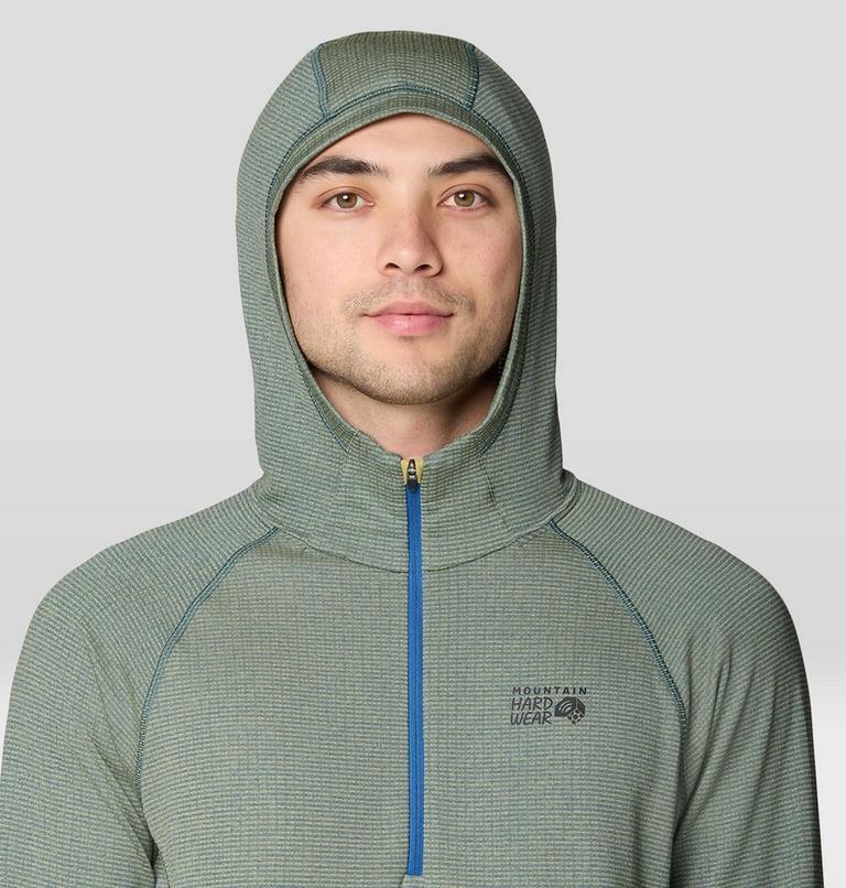 Men's Crater Lake Heavyweight Half Zip Hoody, Color: Forest Moss, Berry Blue, image 6