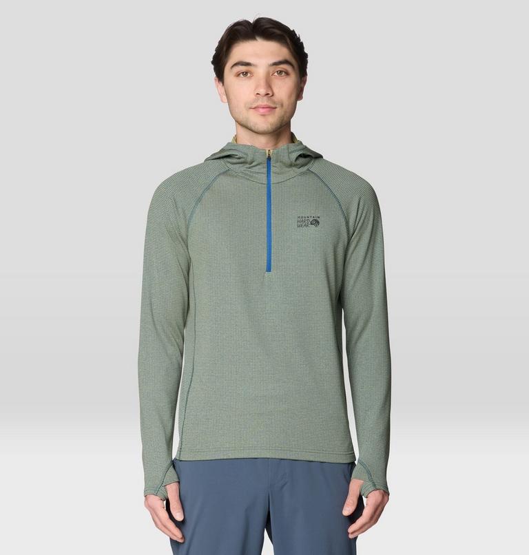 Men's Crater Lake Heavyweight Half Zip Hoody, Color: Forest Moss, Berry Blue, image 1
