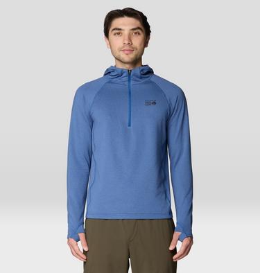 Men's Crater Lake Heavyweight Half Zip Hoody, Color: Berry Blue, Apex Blue, image 3