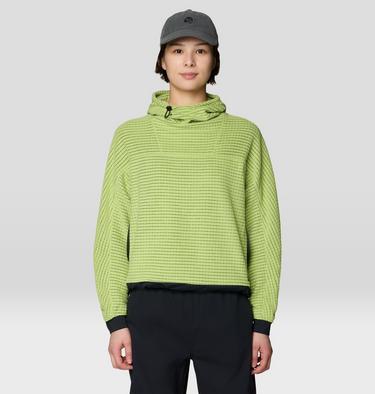 Women's Summit Grid Big Grid Hoody, Color: Bright Lichen, image 3