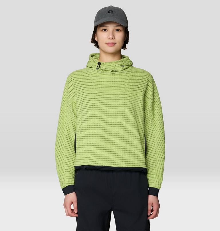Women's Summit Grid Big Grid Hoody, Color: Bright Lichen, image 1