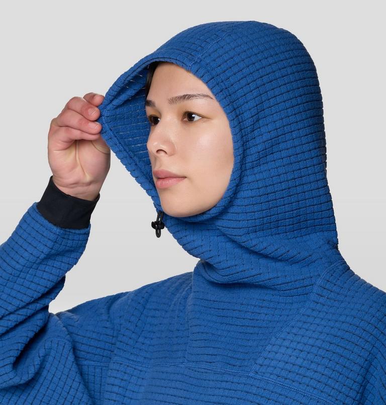 Women's Summit Grid Big Grid Hoody, Color: Berry Blue, image 6