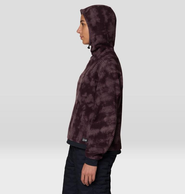 Women's Summit Grid Big Grid Hoody, Color: Deep Mulberry Shadowdye Print, image 4