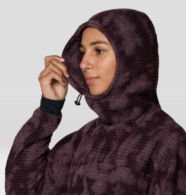 Women's Summit Grid Big Grid Hoody, Color: Deep Mulberry Shadowdye Print, image 6
