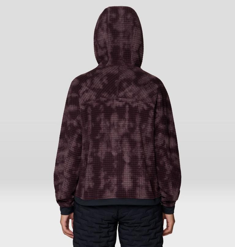 Women's Summit Grid Big Grid Hoody, Color: Deep Mulberry Shadowdye Print, image 3
