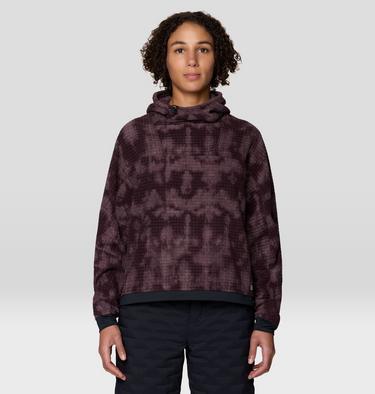 Women's Summit Grid Big Grid Hoody, Color: Deep Mulberry Shadowdye Print, image 5
