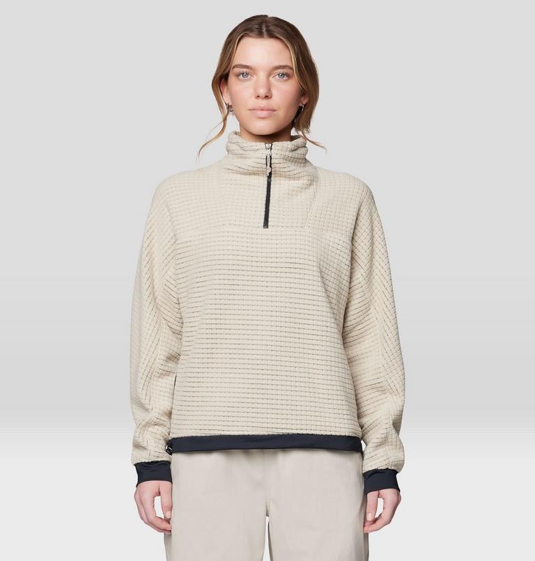 Women's Summit Grid Big Grid Half Zip, Color: Fossil, image 1
