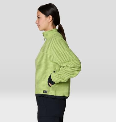 Women's Summit Grid Big Grid Half Zip, Color: Bright Lichen, image 3