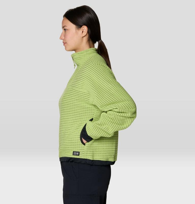 Women's Summit Grid Big Grid Half Zip, Color: Bright Lichen, image 3