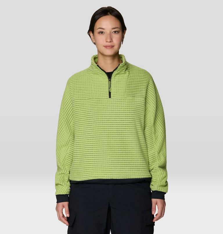 Women's Summit Grid Big Grid Half Zip, Color: Bright Lichen, image 4
