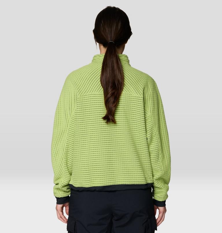 Women's Summit Grid Big Grid Half Zip, Color: Bright Lichen, image 2