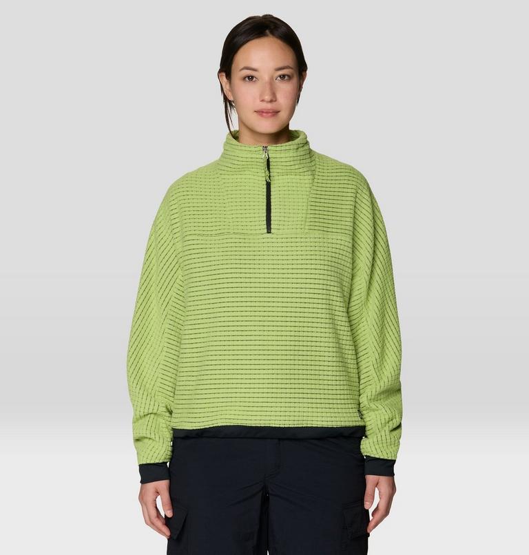 Women's Summit Grid Big Grid Half Zip, Color: Bright Lichen, image 1