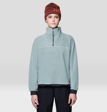 Women's Summit Grid Big Grid Half Zip, Color: Blue Sage, image 3