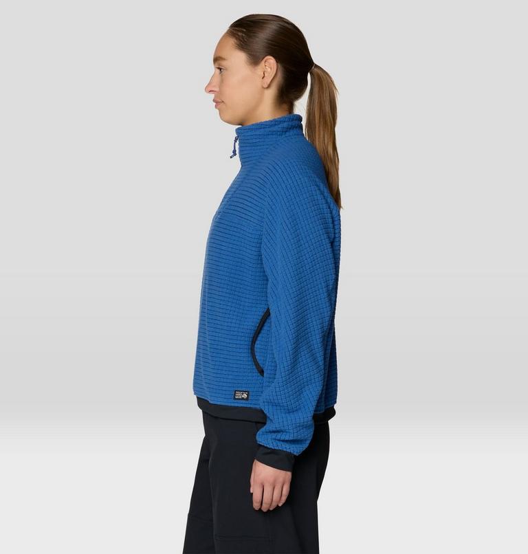 Women's Summit Grid Big Grid Half Zip, Color: Berry Blue, image 4