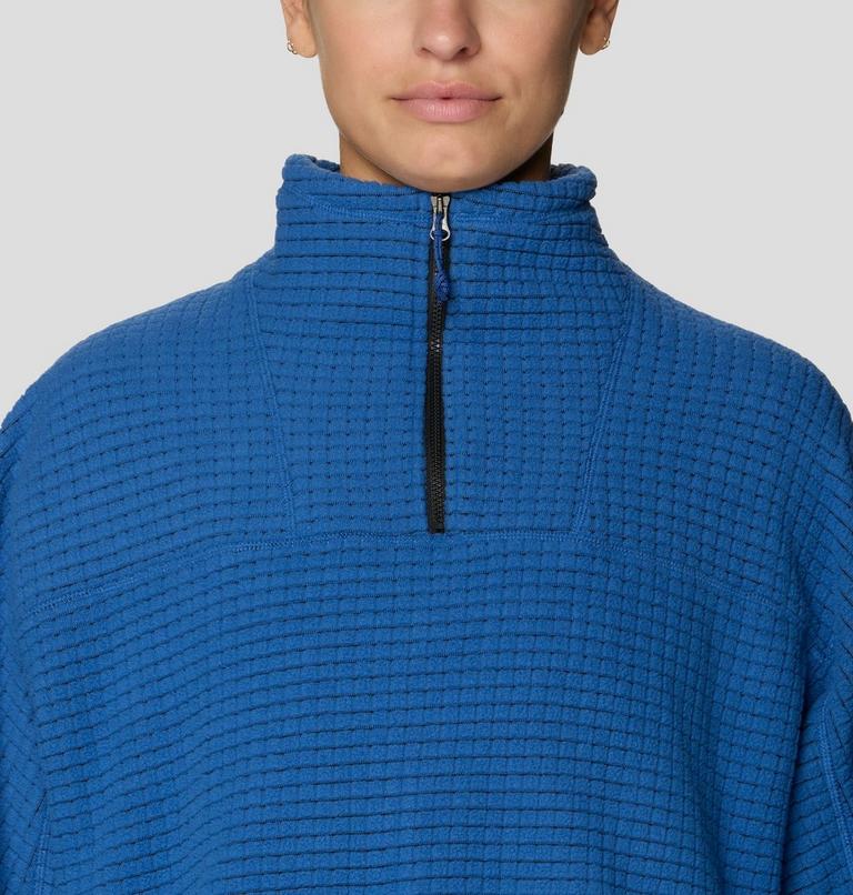 Women's Summit Grid Big Grid Half Zip, Color: Berry Blue, image 6